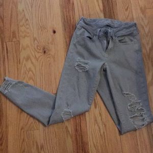 Grey ripped Jeggings
